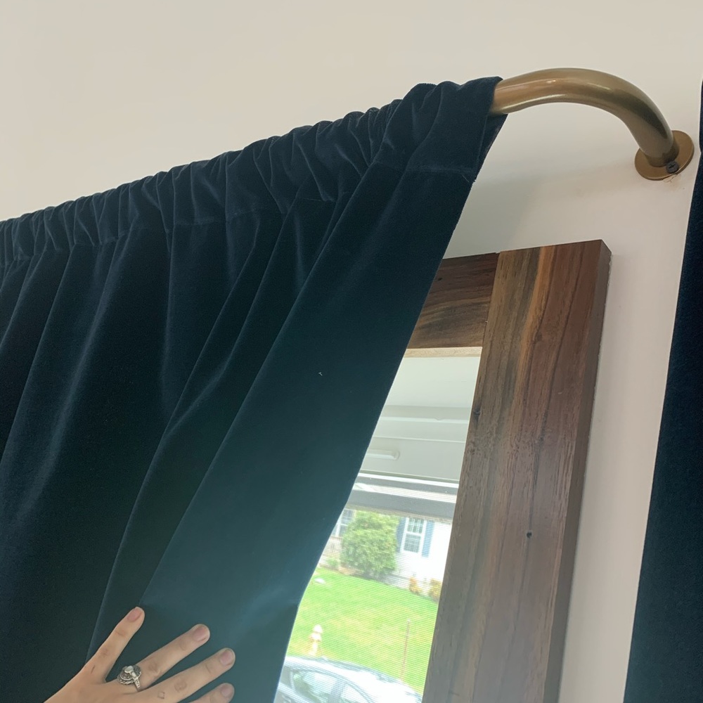 Matte Velvet Curtains +  Rods + knobs - Picture 3 of 4